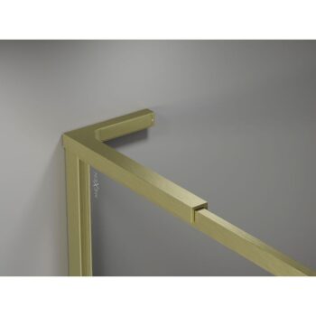MEXEN/S - Kyoto-XF L Sprchová zástena WALK-IN s rámom 60 x 202, transparent 10 mm, zlato kartáčovaná 800-060-174-55-00-XF