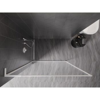 MEXEN/S - Kyoto-XF L Sprchová zástena WALK-IN s rámom 70 x 202, transparent 10 mm, biela 800-070-174-20-00-XF
