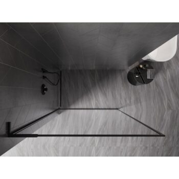 MEXEN/S - Kyoto-XF L Sprchová zástena WALK-IN s rámom 70 x 202, transparent 10 mm, čierna 800-070-174-70-00-XF