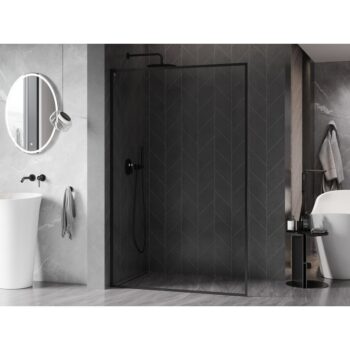 MEXEN/S - Kyoto-XF L Sprchová zástena WALK-IN s rámom 70 x 202, transparent 10 mm, čierna 800-070-174-70-00-XF