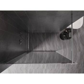 MEXEN/S - Kyoto-XF Sprchová zástena WALK-IN s rámom 100 x 202, grafit 10 mm, chróm 800-100-104-01-40-X