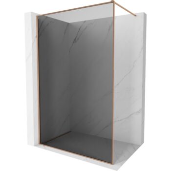 MEXEN/S - Kyoto-XF Sprchová zástena WALK-IN s rámom 100 x 202, grafit 10 mm, meď kartáčovaná 800-100-104-65-40-X