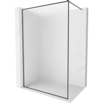 MEXEN/S - Kyoto-XF Sprchová zástena WALK-IN s rámom 110 x 202, dekor 10 mm, grafit kartáčovaná 800-110-104-66-30-X