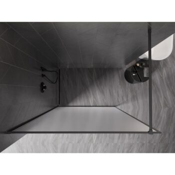 MEXEN/S - Kyoto-XF Sprchová zástena WALK-IN s rámom 110 x 202, dekor 10 mm, grafit metal 800-110-104-95-30-X