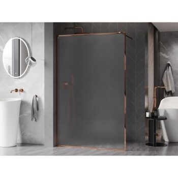 MEXEN/S - Kyoto-XF Sprchová zástena WALK-IN s rámom 110 x 202, dekor 10 mm, ružové zlato 800-110-104-60-30-X