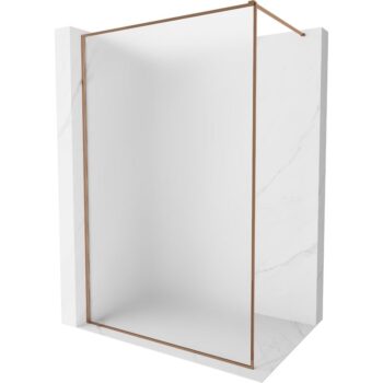 MEXEN/S - Kyoto-XF Sprchová zástena WALK-IN s rámom 110 x 202, dekor 10 mm, ružové zlato 800-110-104-60-30-X
