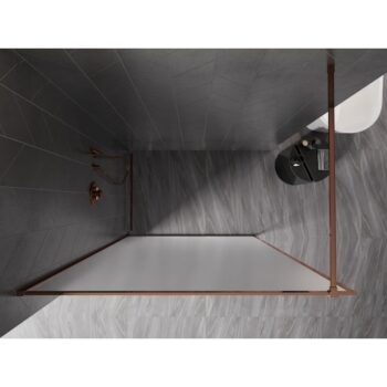 MEXEN/S - Kyoto-XF Sprchová zástena WALK-IN s rámom 110 x 202, dekor 10 mm, ružové zlato 800-110-104-60-30-X