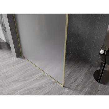 MEXEN/S - Kyoto-XF Sprchová zástena WALK-IN s rámom 110 x 202, dekor 10 mm, zlato kefovaná 800-110-104-55-30-X