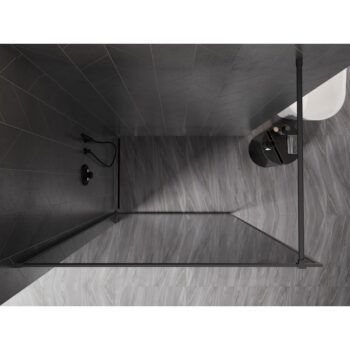 MEXEN/S - Kyoto-XF Sprchová zástena WALK-IN s rámom 110 x 202, grafit 10 mm, grafit metal 800-110-104-95-40-X