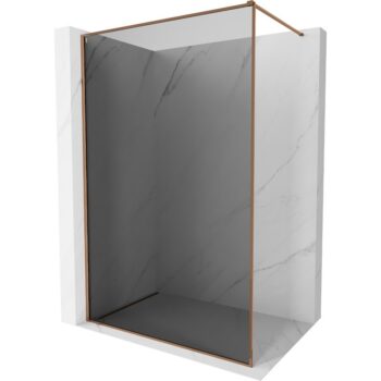 MEXEN/S - Kyoto-XF Sprchová zástena WALK-IN s rámom 110 x 202, grafit 10 mm, ružové zlato 800-110-104-60-40-X