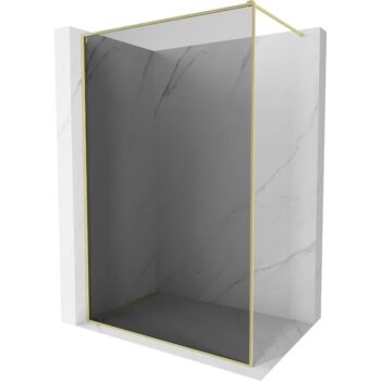 MEXEN/S - Kyoto-XF Sprchová zástena WALK-IN s rámom 110 x 202, grafit 10 mm, zlato kefovaná 800-110-104-55-40-X