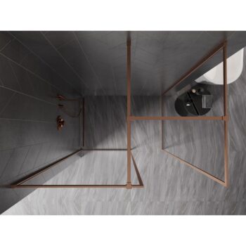 MEXEN/S - Kyoto-XF Sprchová zástena WALK-IN s rámom 110 x 90, transparent 10 mm, meď kartáčovaná 800-110-202-04-65-090-XF