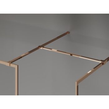 MEXEN/S - Kyoto-XF Sprchová zástena WALK-IN s rámom 130 x 110, transparent 10 mm, ružové zlato 800-130-202-04-60-110-XF