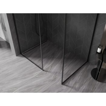 MEXEN/S - Kyoto-XF Sprchová zástena WALK-IN s rámom 150 x 90, transparent 10 mm, čierna 800-150-202-04-70-090-XF
