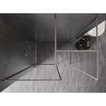 MEXEN/S - Kyoto-XF Sprchová zástena WALK-IN s rámom 150x110, transparent 10 mm, nikel kartáčovaný 800-150-202-04-97-110-XF