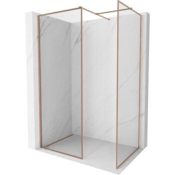 MEXEN/S - Kyoto-XF Sprchová zástena WALK-IN s rámom 160 x 70, transparent 10 mm, meď kartáčovaná 800-160-202-04-65-070-XF