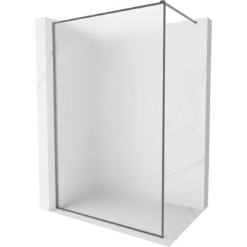 MEXEN/S - Kyoto-XF Sprchová zástena WALK-IN s rámom 70 x 202, dekor 10 mm, grafit metal 800-070-104-95-30-X
