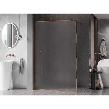 MEXEN/S - Kyoto-XF Sprchová zástena WALK-IN s rámom 70 x 202, dekor 10 mm, ružové zlato 800-070-104-60-30-X