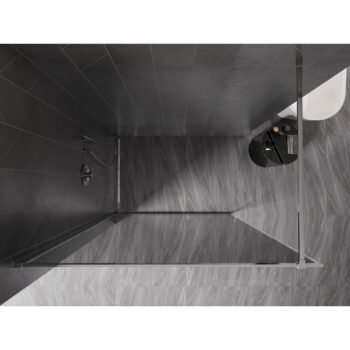 MEXEN/S - Kyoto-XF Sprchová zástena WALK-IN s rámom 70 x 202, grafit 10 mm, chróm 800-070-104-01-40-X