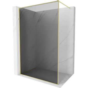 MEXEN/S - Kyoto-XF Sprchová zástena WALK-IN s rámom 70 x 202, grafit 10 mm, zlato kefovaná 800-070-104-55-40-X