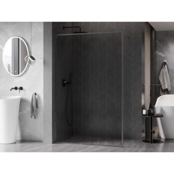 MEXEN/S - Kyoto-XF Sprchová zástena WALK-IN s rámom 70 x 202, transparent 10 mm, grafit metal 800-070-104-95-00-X