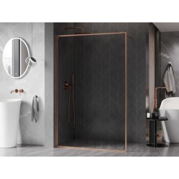 MEXEN/S - Kyoto-XF Sprchová zástena WALK-IN s rámom 70 x 202, transparent 10 mm, meď kartáčovaná 800-070-104-65-00-X