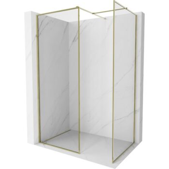 MEXEN/S - Kyoto-XF Sprchová zástena WALK-IN s rámom 70 x 70, transparent 10 mm, zlato 800-070-202-04-50-070-XF