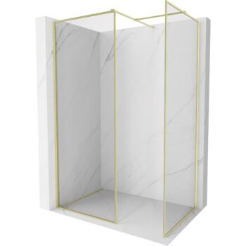 MEXEN/S - Kyoto-XF Sprchová zástena WALK-IN s rámom 70x70, transparent 10 mm, zlato kefovaná 800-070-202-04-55-070-XF