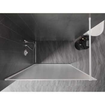 MEXEN/S - Kyoto-XF Sprchová zástena WALK-IN s rámom 80 x 202, dekor 10 mm, biela 800-080-104-20-30-X