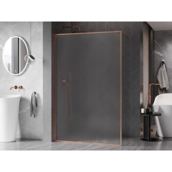 MEXEN/S - Kyoto-XF Sprchová zástena WALK-IN s rámom 80 x 202, dekor 10 mm, meď kartáčovaná 800-080-104-65-30-X