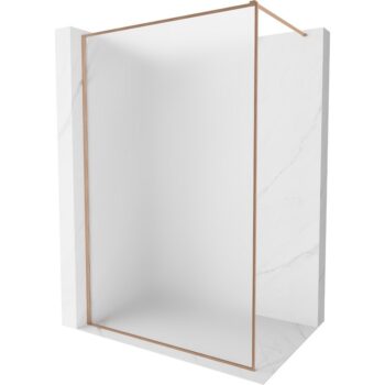 MEXEN/S - Kyoto-XF Sprchová zástena WALK-IN s rámom 80 x 202, dekor 10 mm, meď kartáčovaná 800-080-104-65-30-X