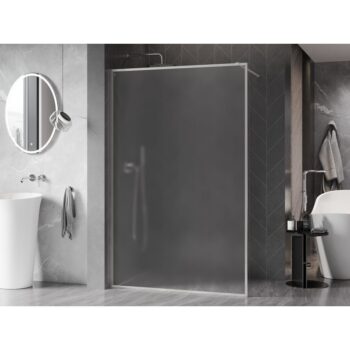 MEXEN/S - Kyoto-XF Sprchová zástena WALK-IN s rámom 80 x 202, dekor 10 mm, nikel kartáčovaný 800-080-104-97-30-X