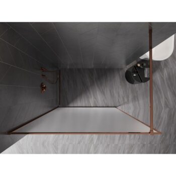 MEXEN/S - Kyoto-XF Sprchová zástena WALK-IN s rámom 80 x 202, dekor 10 mm, ružové zlato 800-080-104-60-30-X