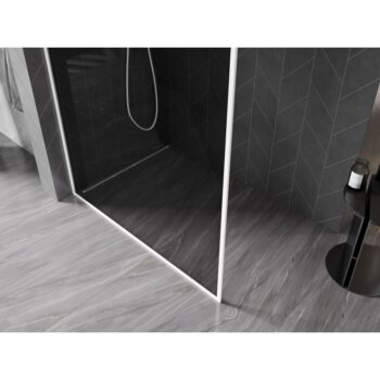 MEXEN/S - Kyoto-XF Sprchová zástena WALK-IN s rámom 80 x 202, grafit 10 mm, biela 800-080-104-20-40-X