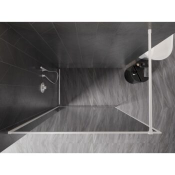 MEXEN/S - Kyoto-XF Sprchová zástena WALK-IN s rámom 80 x 202, grafit 10 mm, biela 800-080-104-20-40-X