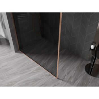 MEXEN/S - Kyoto-XF Sprchová zástena WALK-IN s rámom 80 x 202, grafit 10 mm, meď kartáčovaná 800-080-104-65-40-X