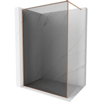 MEXEN/S - Kyoto-XF Sprchová zástena WALK-IN s rámom 80 x 202, grafit 10 mm, meď kartáčovaná 800-080-104-65-40-X