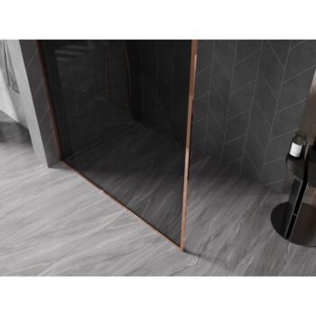 MEXEN/S - Kyoto-XF Sprchová zástena WALK-IN s rámom 80 x 202, grafit 10 mm, ružové zlato 800-080-104-60-40-X