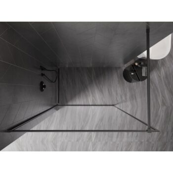 MEXEN/S - Kyoto-XF Sprchová zástena WALK-IN s rámom 80 x 202, transparent 10 mm, grafit kartáčovaná 800-080-104-66-00-X
