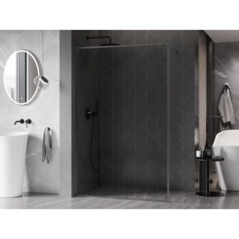 MEXEN/S - Kyoto-XF Sprchová zástena WALK-IN s rámom 80 x 202, transparent 10 mm, grafit metal 800-080-104-95-00-X