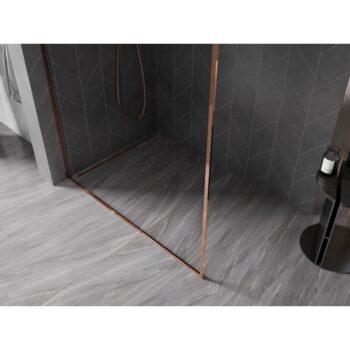 MEXEN/S - Kyoto-XF Sprchová zástena WALK-IN s rámom 80 x 202, transparent 10 mm, ružové zlato 800-080-104-60-00-X