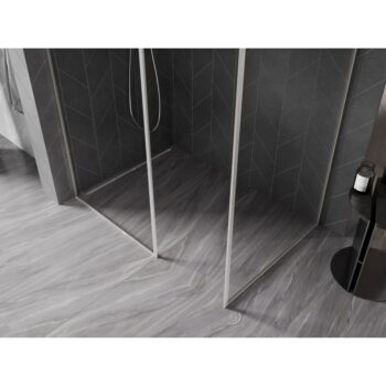 MEXEN/S - Kyoto-XF Sprchová zástena WALK-IN s rámom 80 x 80, transparent 10 mm, nikel kartáčovaný 800-080-202-04-97-080-XF