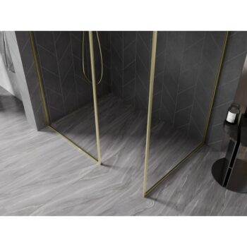 MEXEN/S - Kyoto-XF Sprchová zástena WALK-IN s rámom 80x70, transparent 10 mm, zlato kefovaná 800-080-202-04-55-070-XF