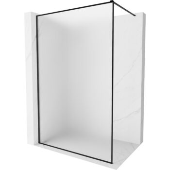 MEXEN/S - Kyoto-XF Sprchová zástena WALK-IN s rámom 90 x 202, dekor 10 mm, čierna 800-090-104-70-30-X