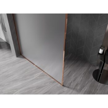 MEXEN/S - Kyoto-XF Sprchová zástena WALK-IN s rámom 90 x 202, dekor 10 mm, ružové zlato 800-090-104-60-30-X