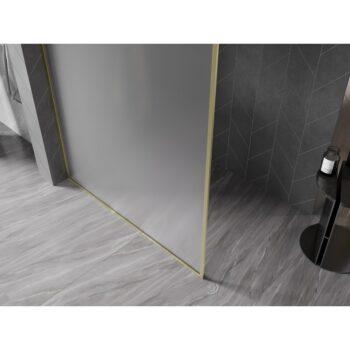 MEXEN/S - Kyoto-XF Sprchová zástena WALK-IN s rámom 90 x 202, dekor 10 mm, zlato kefovaná 800-090-104-55-30-X