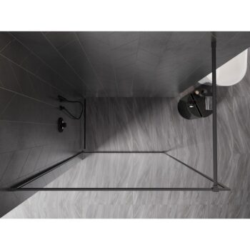 MEXEN/S - Kyoto-XF Sprchová zástena WALK-IN s rámom 90 x 202, transparent 10 mm, grafit metal 800-090-104-95-00-X