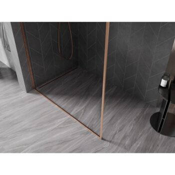 MEXEN/S - Kyoto-XF Sprchová zástena WALK-IN s rámom 90 x 202, transparent 10 mm, meď kartáčovaná 800-090-104-65-00-X