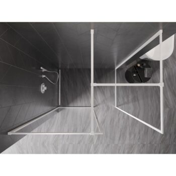 MEXEN/S - Kyoto-XF Sprchová zástena WALK-IN s rámom 90 x 90, transparent 10 mm, biela 800-090-202-04-20-090-XF