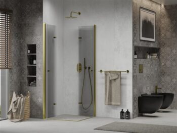 MEXEN/S - Lima Duo sprchovací kút 80 x 80, transparent, zlato 856-080-080-50-00-02